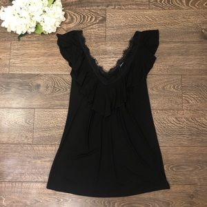Soprano Black Ruffle Top